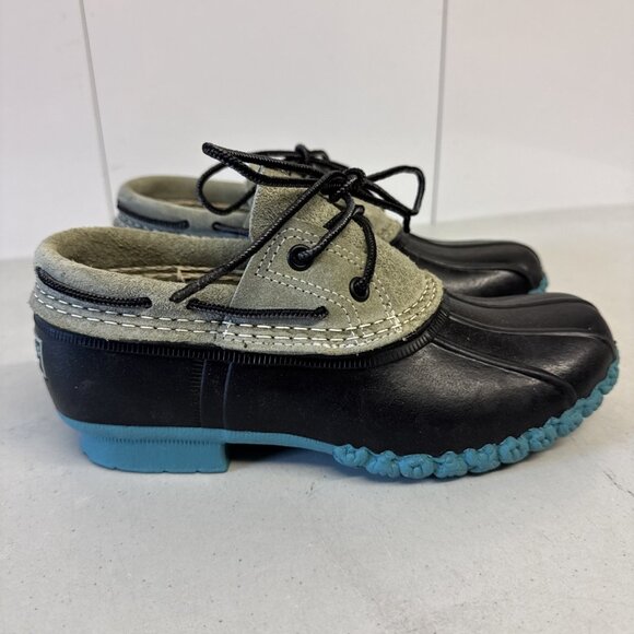 L.L. Bean Shoes - L.L. Bean Duck Boots Womens 6 M Blue Leather Rubber Shoes Classic Rain Ankle